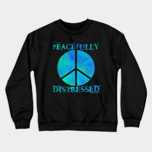 Peacefully Distressed v7 Blue Green Crewneck Sweatshirt